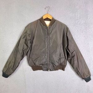 BUD BERMA MENS VINTAGE BROWN FLIGHT JACKET SIZE 40 REVERSIBLE